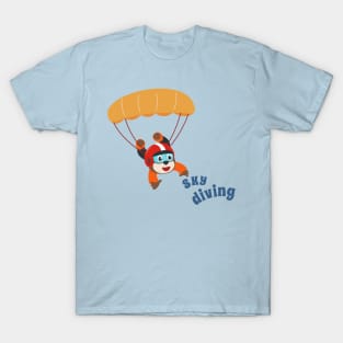 Vector illustration of a cute skydiver. T-Shirt